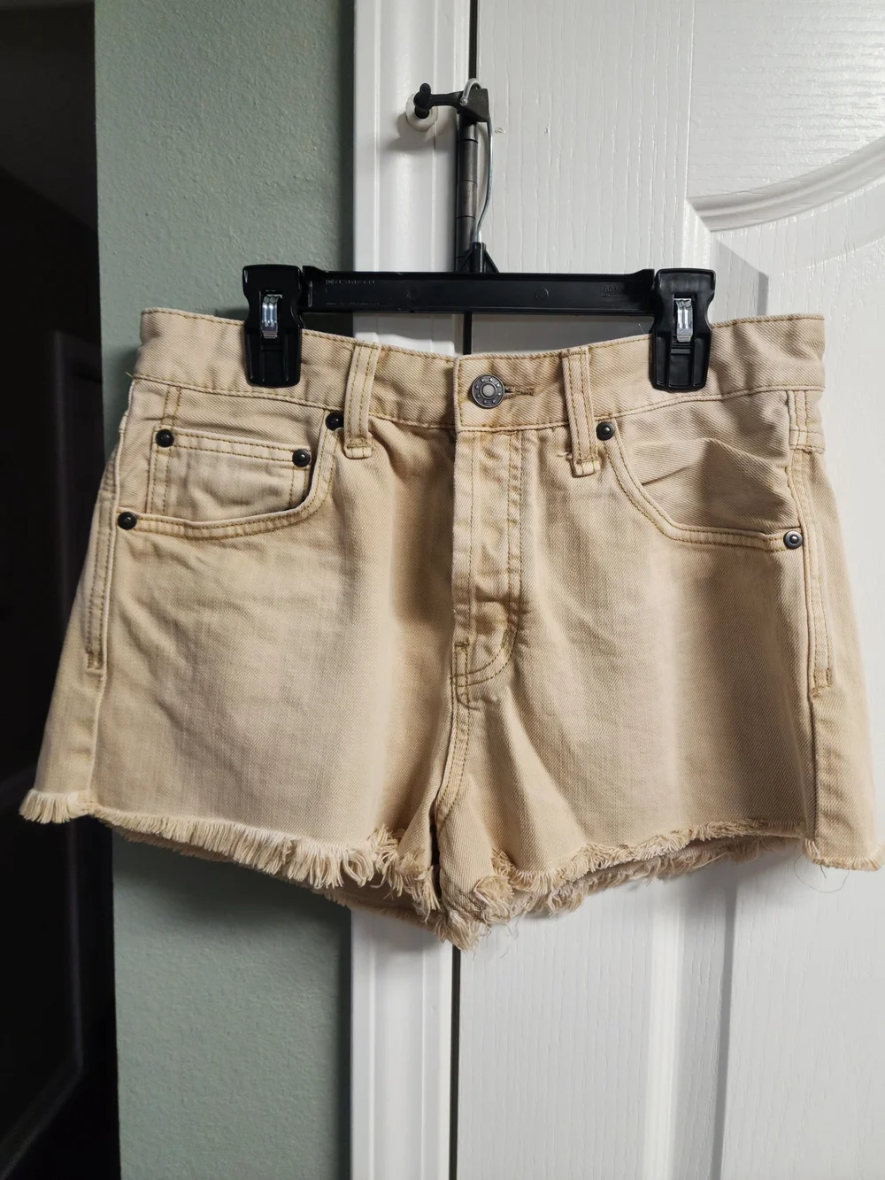 Free People Tan Denim Jean Shorts W28